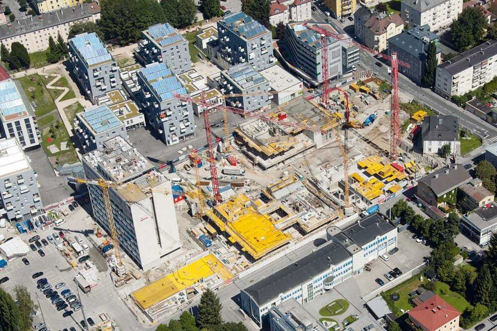 © Berger + Parkkinen Architekten
„Stadtwerk Lehen“: Das Wiener Architekturbüro Berger + Parkkinen erhielt den Löwenanteil für Forschungseinrichtungen aus dem medizinischen Bereich. Spatenstich war im März 2012, im kommenden Jahr soll der noch nicht voll ausgebaute Campus besiedelt sein.
