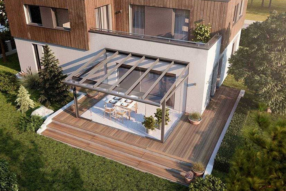 © Sunflex Aluminiumsysteme GmbH
Transparent bedacht - optimal geschützt: Sunflex bietet seit Kurzem die Glasdächer SF 152 und SF 112 zur Terrassenüberdachung an. Transparent bedacht - optimal geschützt: Sunflex bietet seit Kurzem die Glasdächer SF 152 und SF 112 zur Terrassenüberdachung an.
