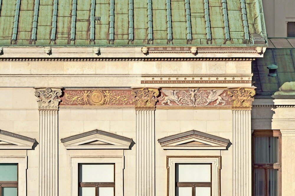 © herzi pinki/commons.wikimedia
Österreichisches Parlament Wien (1874–1883), Nach Theophil Hansen, exemplarisch ausgeführt an der Südseite Österreichisches Parlament Wien (1874–1883), Nach Theophil Hansen, exemplarisch ausgeführt an der Südseite