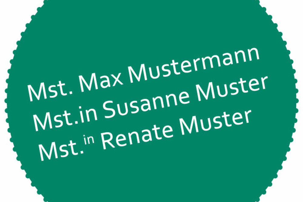 © Simon Jappel
Seit 21. August 2020 sind alle Meister und Meisterinnen berechtigt, den Titel „Meister“ bzw. „Meisterin“ vor dem Namen zu führen. Seit 21. August 2020 sind alle Meister und Meisterinnen berechtigt, den Titel „Meister“ bzw. „Meisterin“ vor dem Namen zu führen.