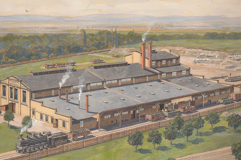 © Büsscher & Hoffmann
Das Werk von Büsscher & Hoffmann in Enns im Entstehungsjahr 1920. Das Werk von Büsscher & Hoffmann in Enns im Entstehungsjahr 1920.