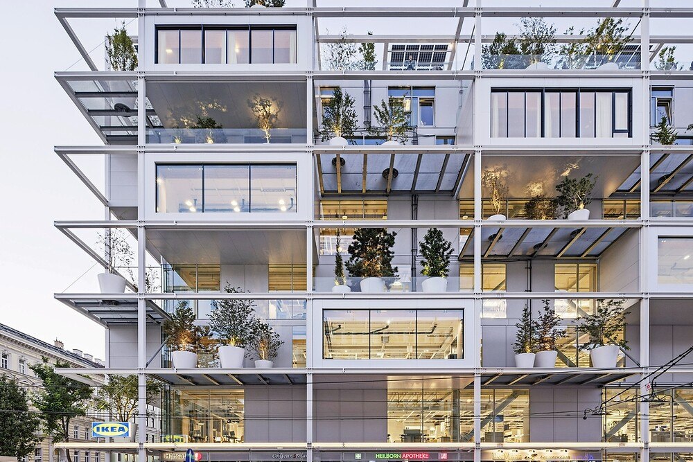 © Hertha_Hurnaus_Querkraft Das neue IKEA Gebäude in Wien.