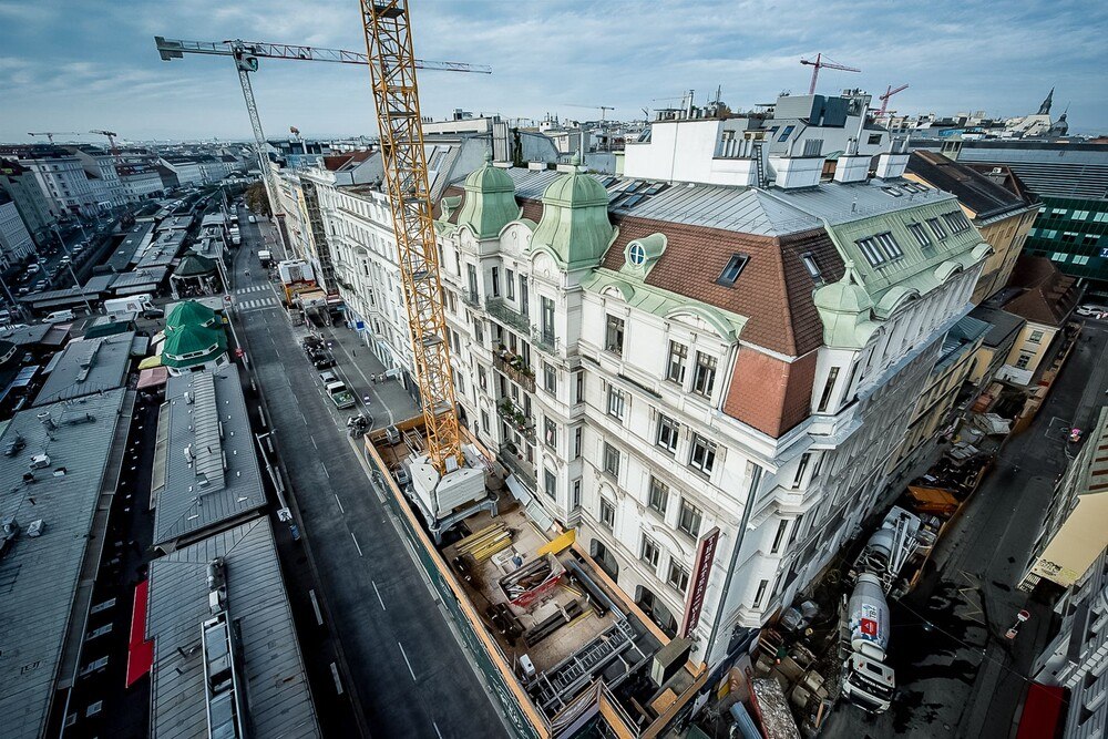 © Markus Wache
Drohnenaufnahme vom Theater an der Wien während der Bauarbeiten
Drohnenaufnahme vom Theater an der Wien während der Bauarbeiten