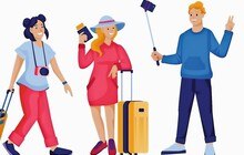 Illustration Touristen