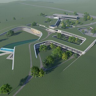 © Loxone Der neue Loxone-Campus umfasst ein Lager- und Logistikzentrum mit 3.000 Quadratmetern und schafft Büroräume für rund 300 neue Mitarbeiter. Hinzu kommt ein eigener Hotelkomplex, der 80 Zimmer zur Übernachtung anbietet.