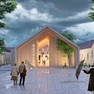 © smartvoll Architekten Rendering Gemeindezentrum Großweikersdorf